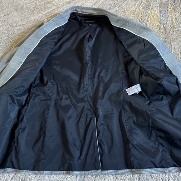 Banana Republic Long & Lean black white plaid Blazer single button 10 tall - Picture 4 of 10